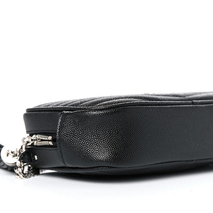 Saint Laurent Grain De Poudre Matelasse Monogram Mini Lou Camera Bag Black 8 of 12