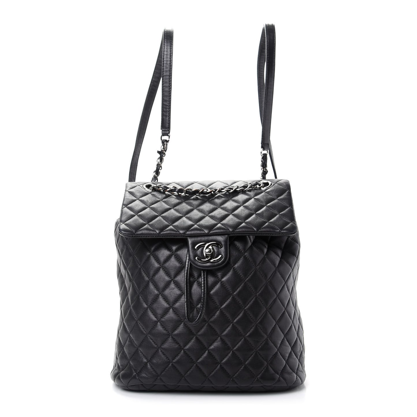 Lambskin Quilted Large Urban Spirit Backpack Black
