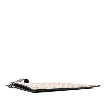 Gucci GG Supreme Monogram Kingsnake Zip Wristlet Pouch Beige Black 4 of 7