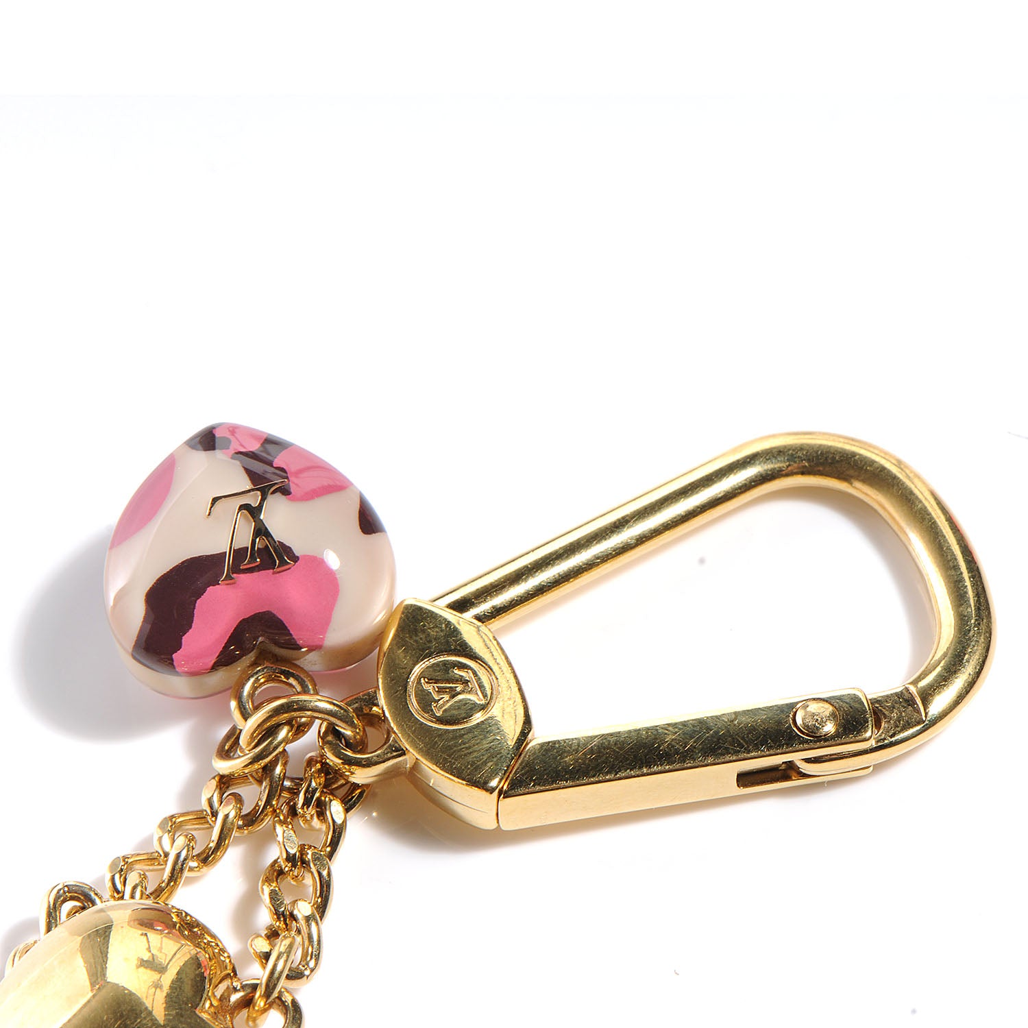 Louis Vuitton Leopard Heart Bag Charm Key Holder Blanc Corail 4 of 5