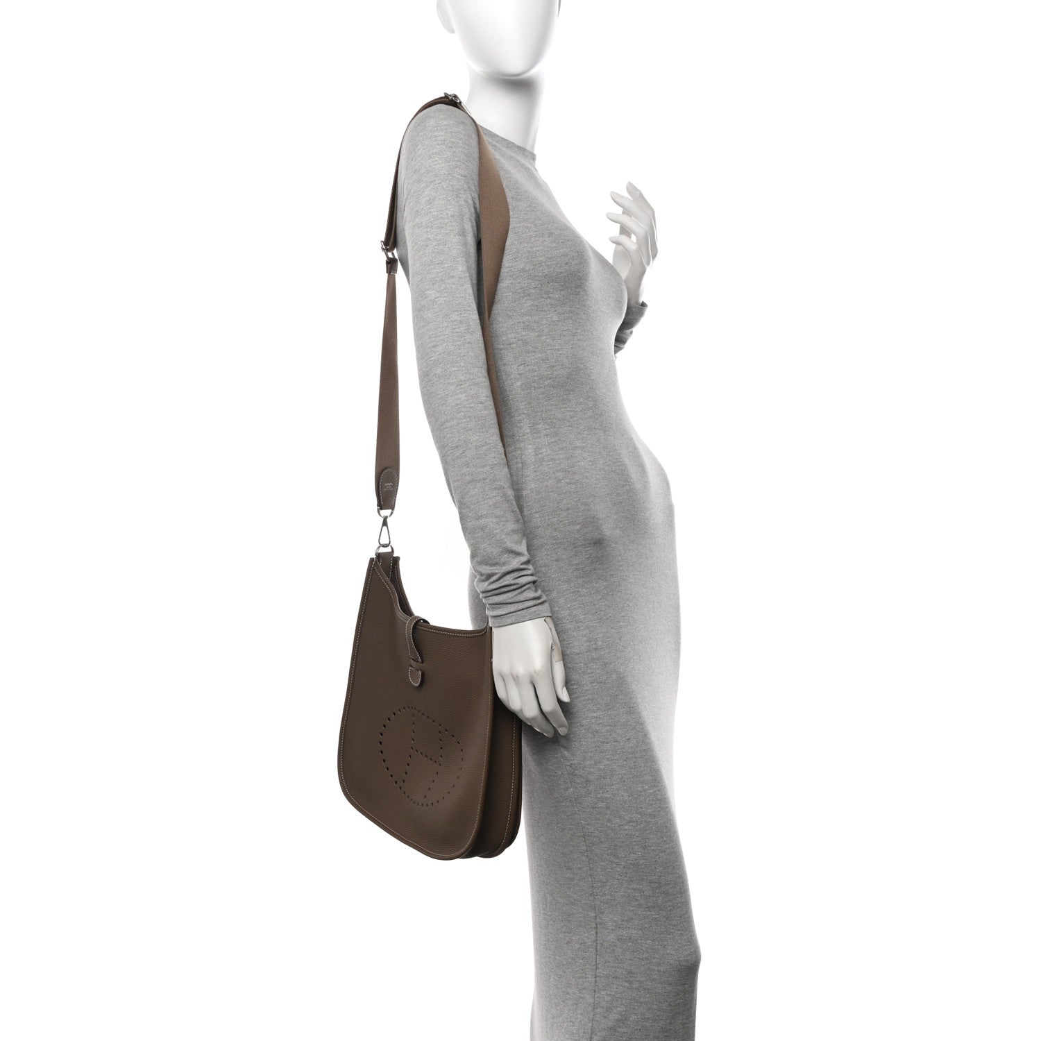 Hermes Taurillon Clemence Evelyne III PM Etoupe 2 of 11