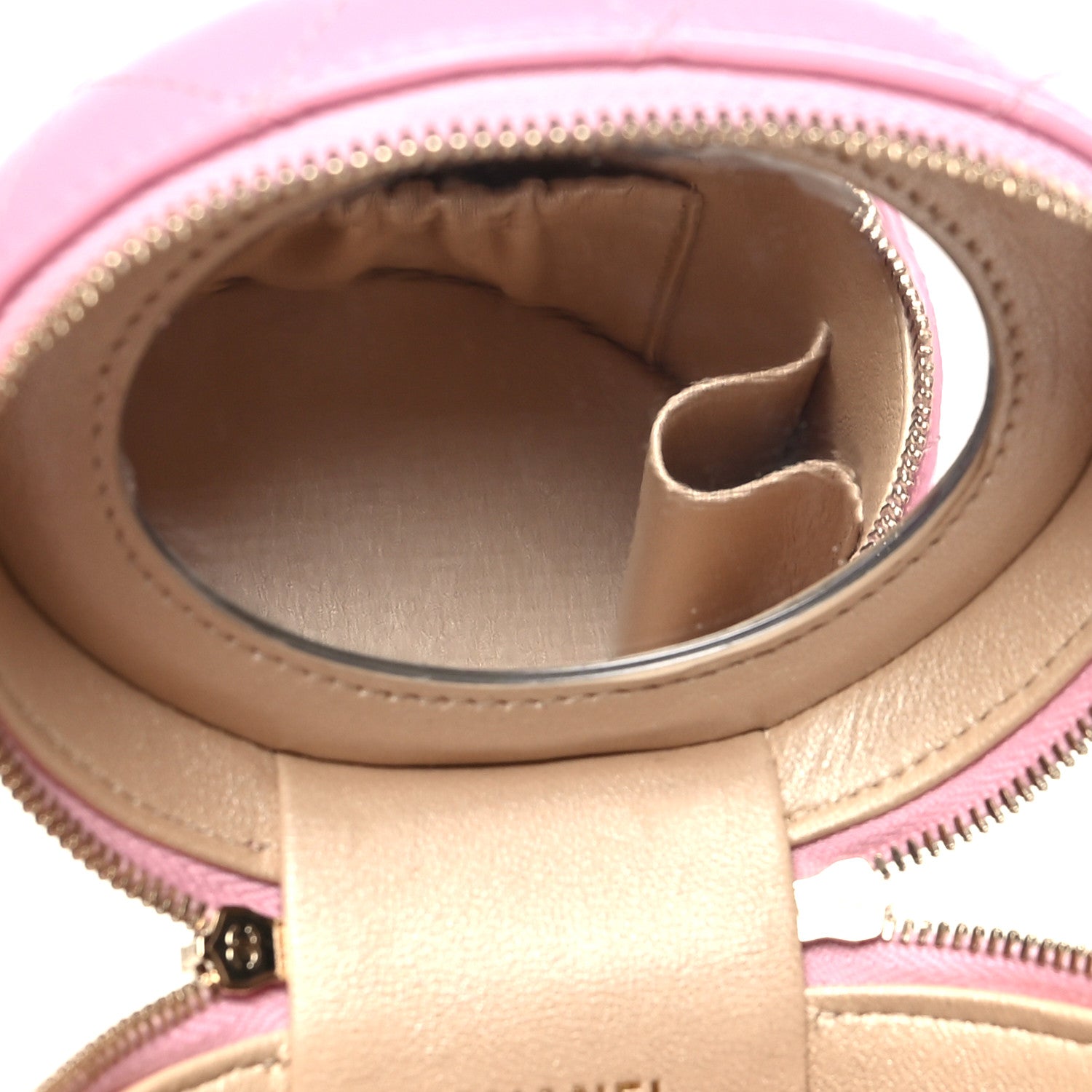 Chanel Lambskin Quilted Ruched Handle Vanity Case Pink 8 of 14