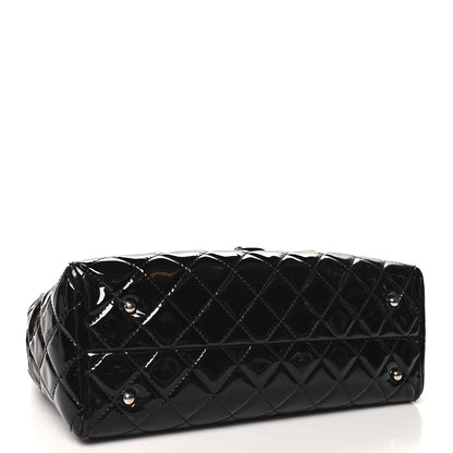 Chanel Patent Quilted Large Coco Shine Shopping Tote Black 4 of 12