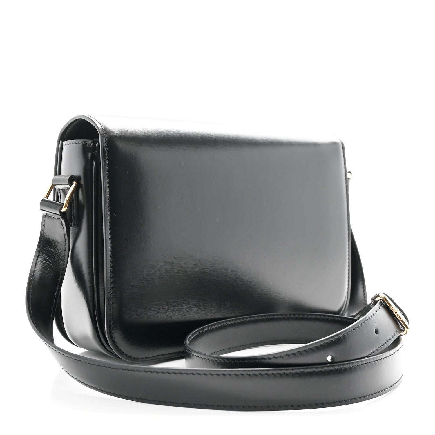 Celine Shiny Calfskin Medium Triomphe Black 3 of 10