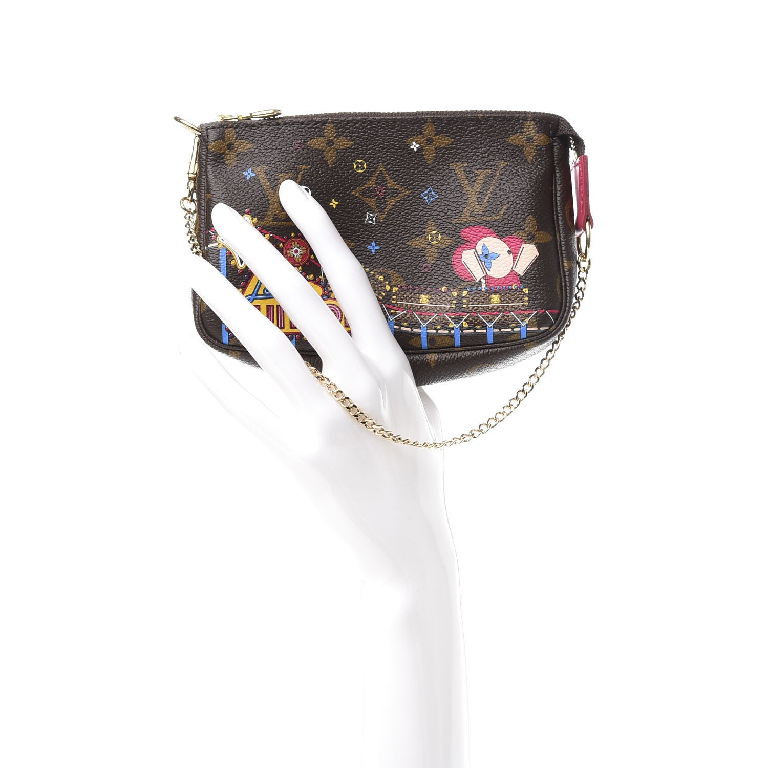 Louis Vuitton Monogram 2020 Christmas Animation Roller Coaster Mini Pochette Accessories Pivoine 2 of 10