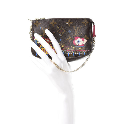 Louis Vuitton Monogram 2020 Christmas Animation Roller Coaster Mini Pochette Accessories Pivoine 2 of 10
