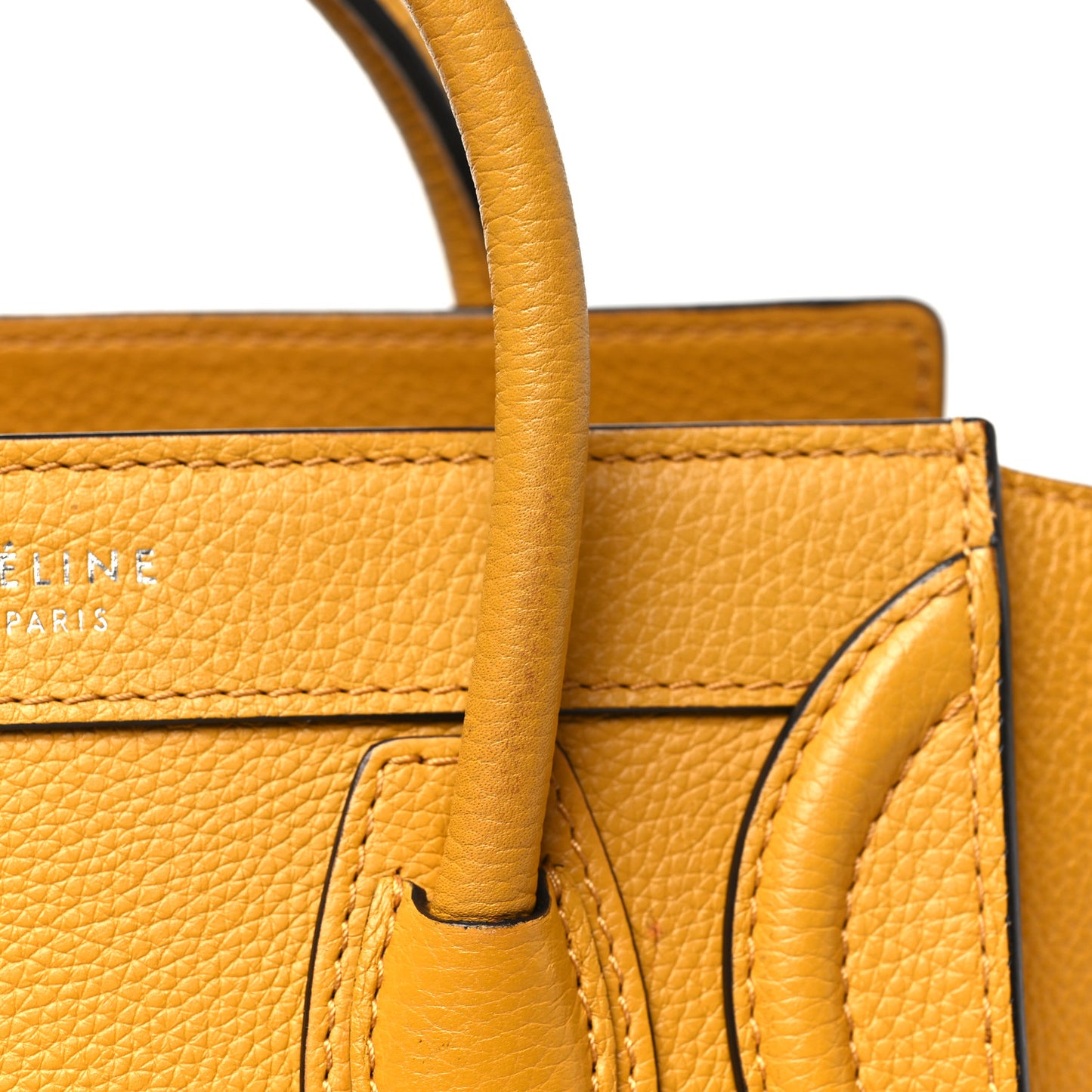 Drummed Calfskin Nano Luggage Ocre