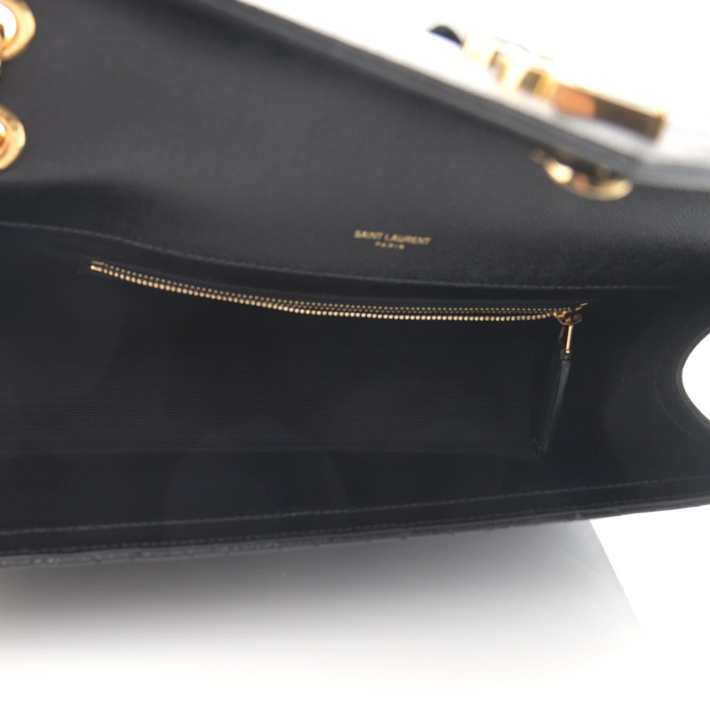 Grain De Poudre Textured Mixed Matelasse Large Triquilt Monogram Satchel Black