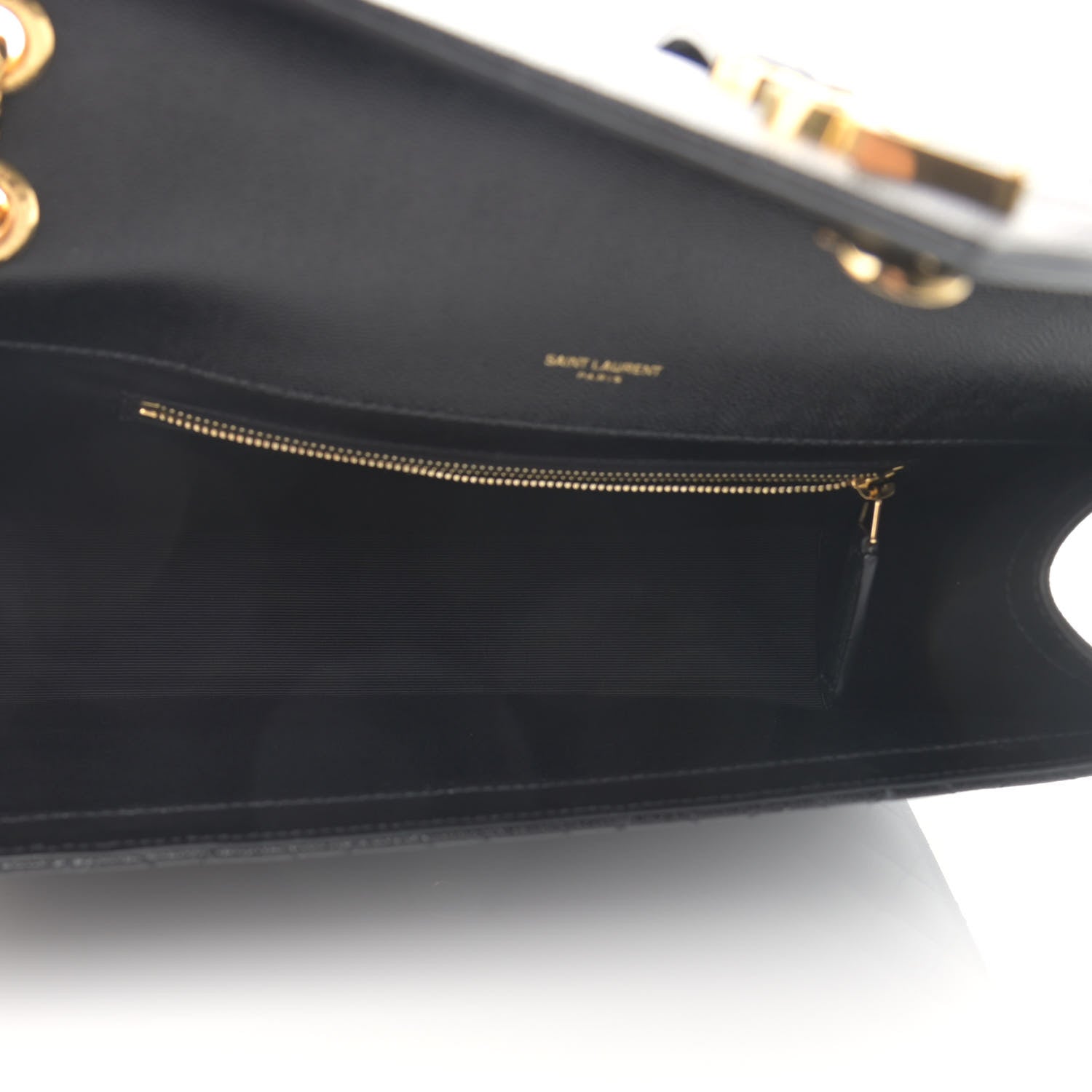 Saint Laurent Grain De Poudre Textured Mixed Matelasse Large Triquilt Monogram Satchel Black 5 of 11