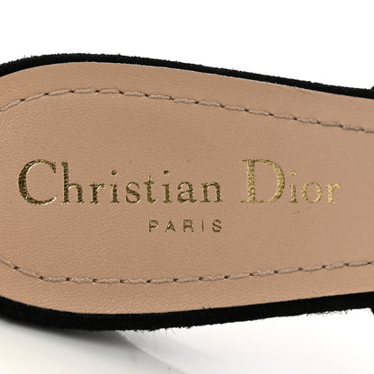 Christian Dior Velvet Beaded Embroidered Flower Dioreve Mules 37.5 Black Multicolor 7 of 10
