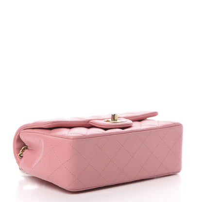 Chanel Lambskin Quilted Mini Rectangular Flap Pink 4 of 12