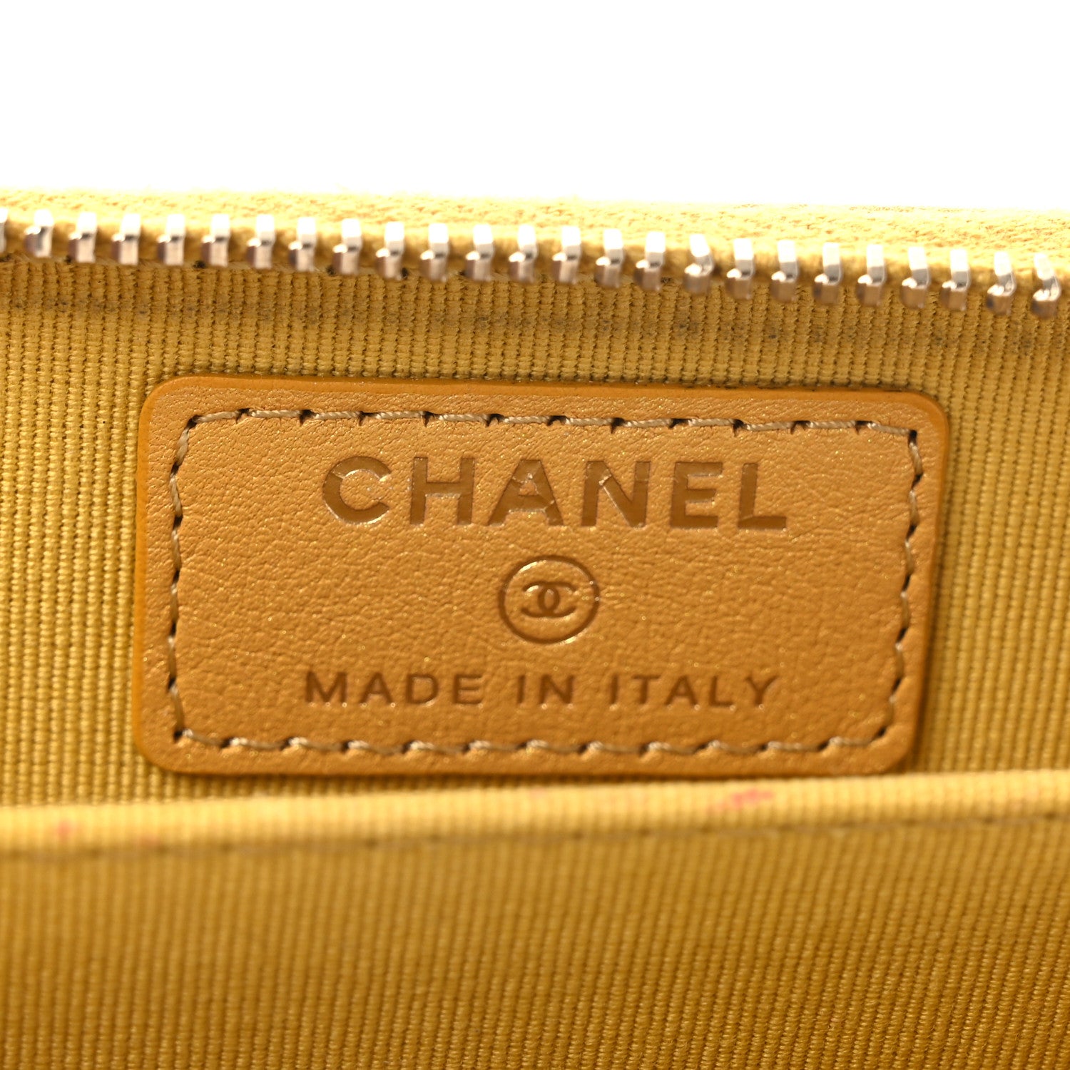 Chanel Metallic Lambskin Quilted Zip Around Coin Purse Wallet