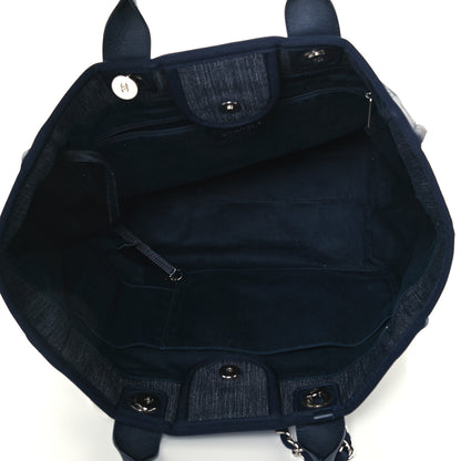 Chanel Denim Medium Deauville Tote Dark Blue 5 of 10