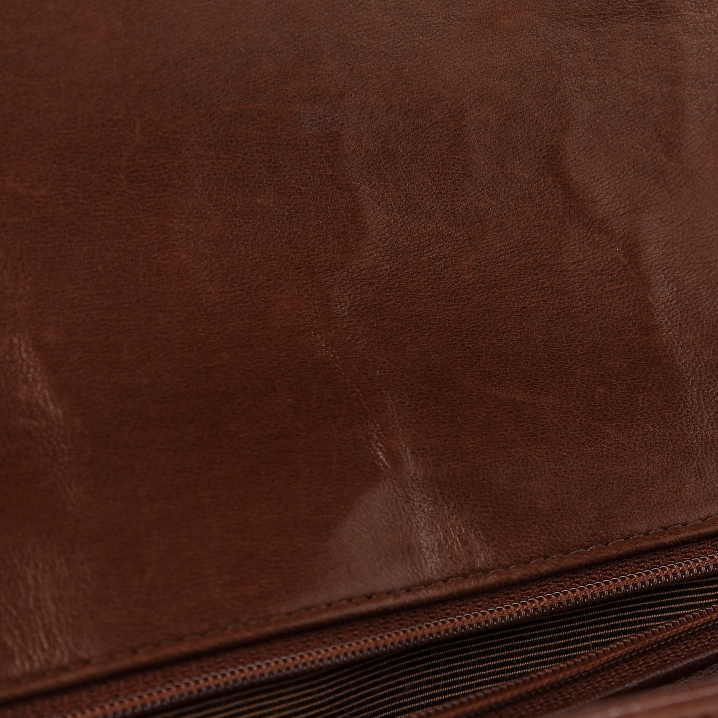 Lambskin Vertical Quilted Medium Single Flap Brown
