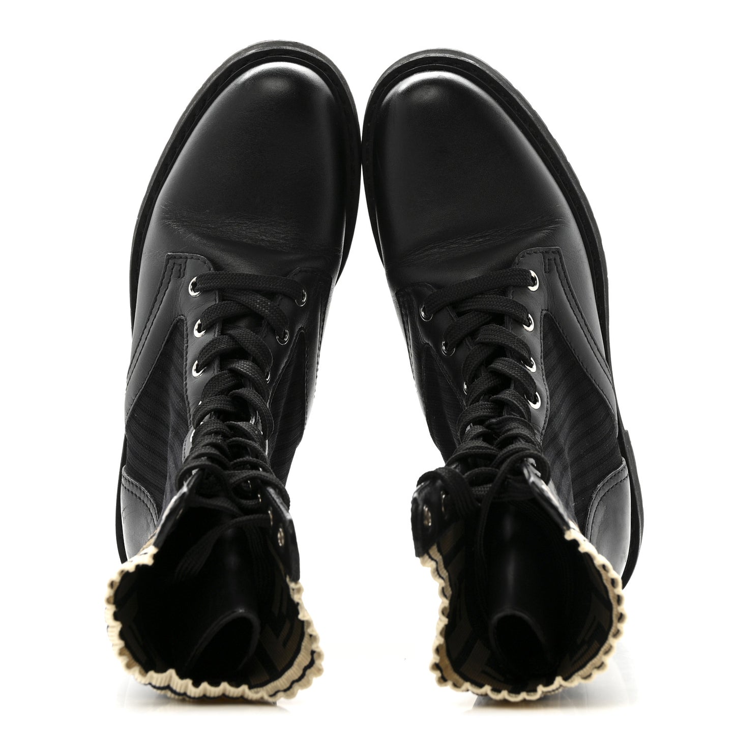 Calfskin Stretch Fabric Rockoko Biker Boots 36 Tobacco Black Marino