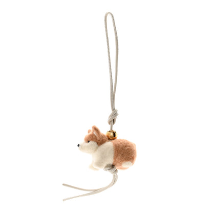 Loewe Calfskin Felt Corgi Bag Charm Soft Soft White Orange 1 of 4