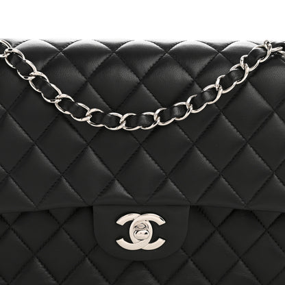 Chanel Lambskin Quilted Medium Double Flap Black 8 of 14