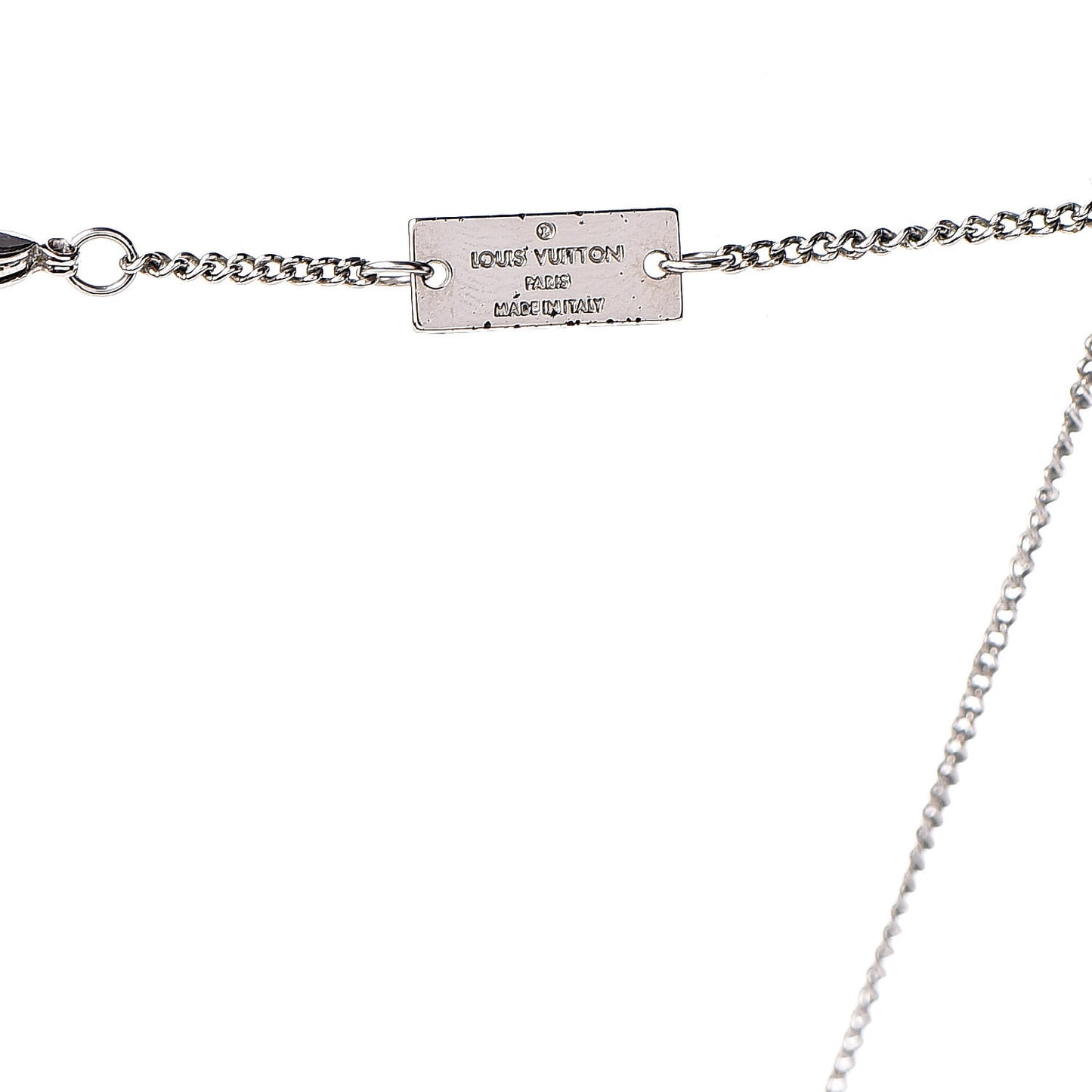 Zamac Palladium Monogram Charms Necklace Silver