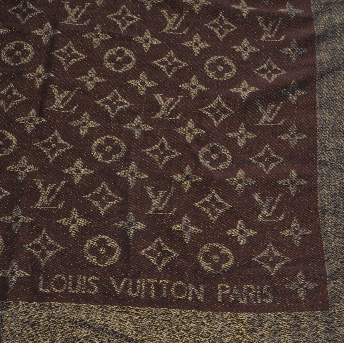 Silk Lurex Wool Monogram Shine Shawl Amarante