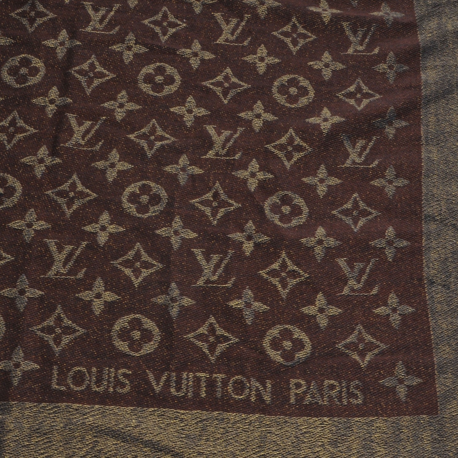 Louis Vuitton Silk Lurex Wool Monogram Shine Shawl Amarante 1 of 6