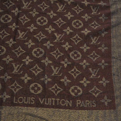 Louis Vuitton Silk Lurex Wool Monogram Shine Shawl Amarante 1 of 6