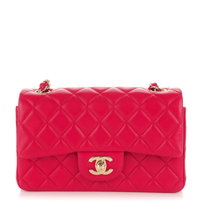 Chanel Lambskin Quilted Mini Rectangular Flap Red 1 of 8
