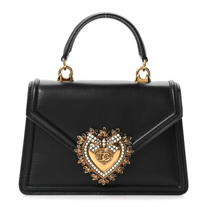 Dolce & Gabbana Smooth Calfskin Small Devotion Envelope Top Handle Bag Black 1 of 9