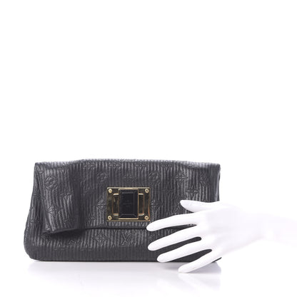 Louis Vuitton Calfskin Quilted Monogram Altair Clutch Black 2 of 10