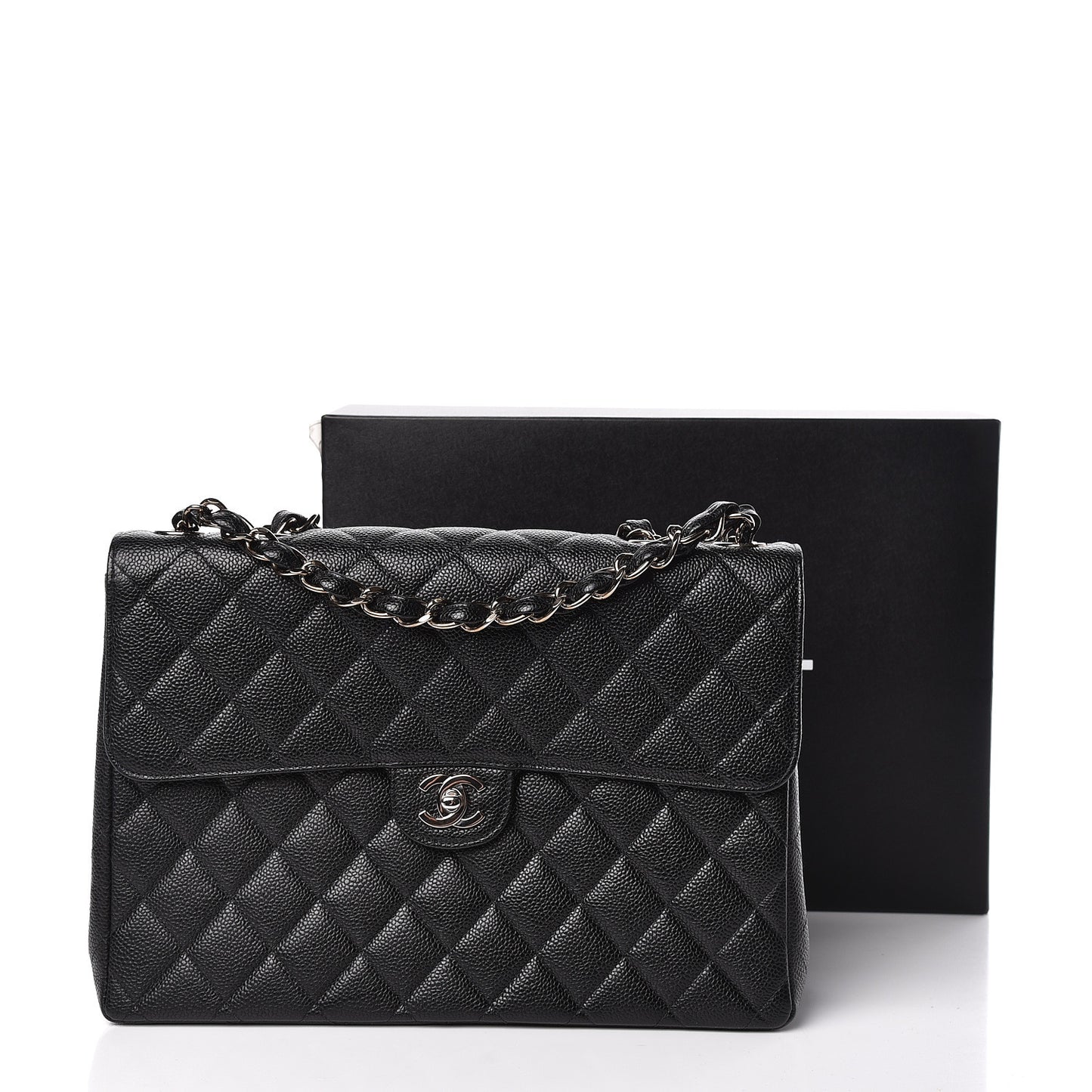 Caviar Quilted Jumbo Single Flap Black