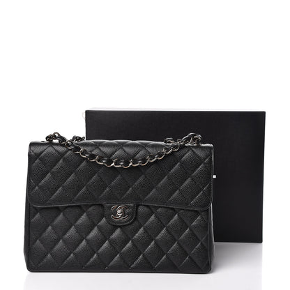 Chanel Caviar Quilted Jumbo Single Flap Black 12 of 12