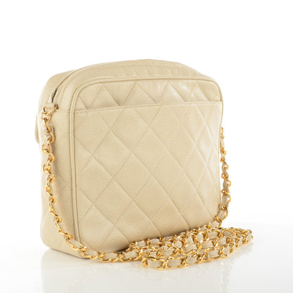 Chanel Caviar Quilted Camera Case Beige 3 of 9