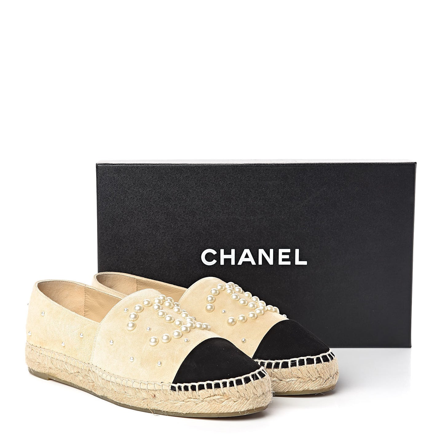Suede Pearl CC Espadrilles 38 Beige Black