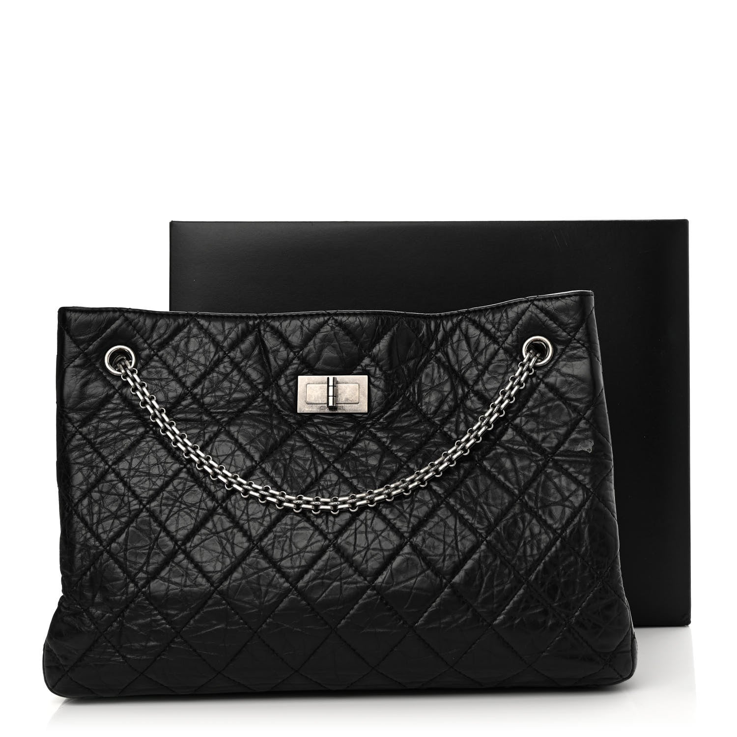 Chanel Aged Calfskin Reissue 2.55 Tote Black 15 of 15