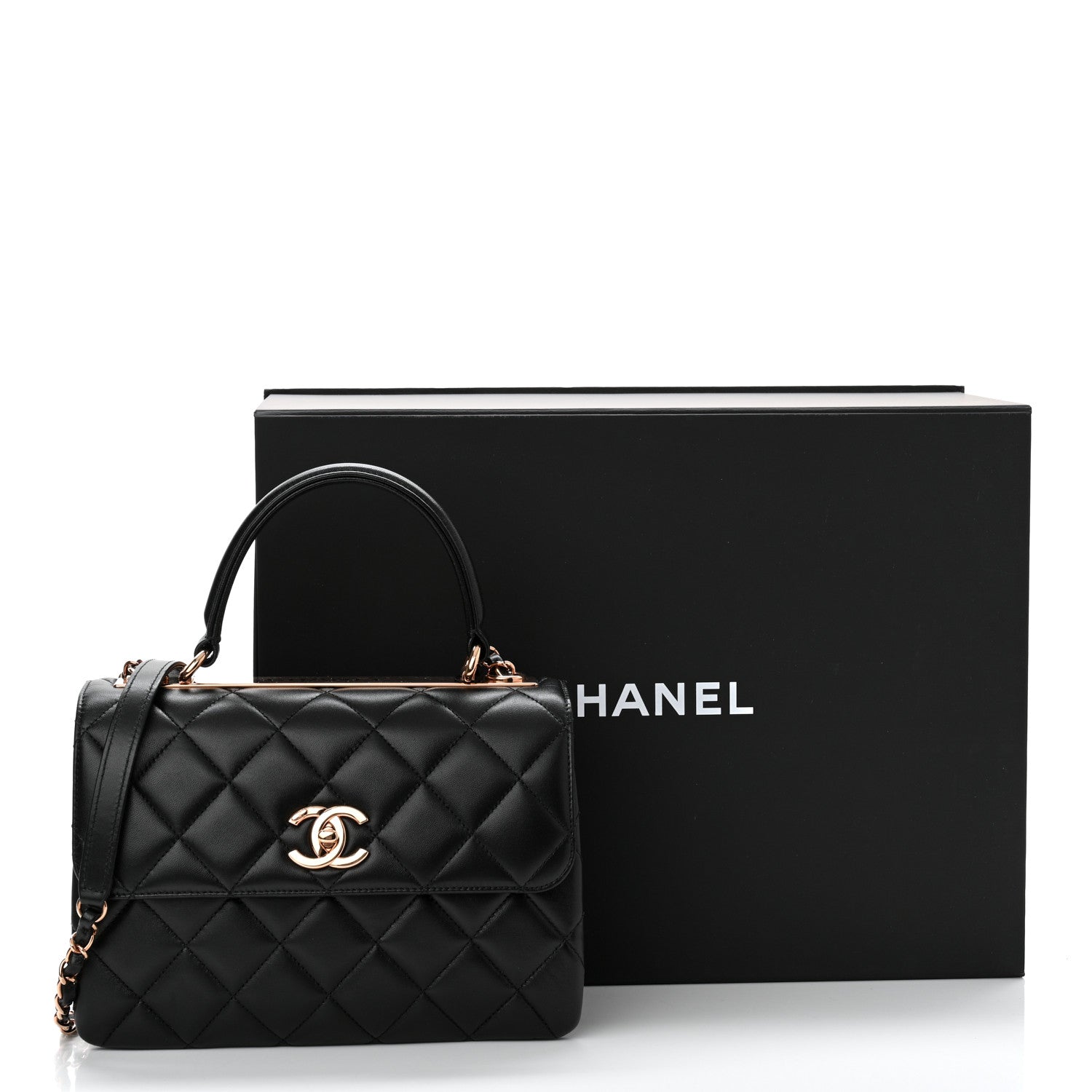 Chanel Lambskin Quilted Small Trendy CC Dual Handle Flap Bag Black 11 of 11
