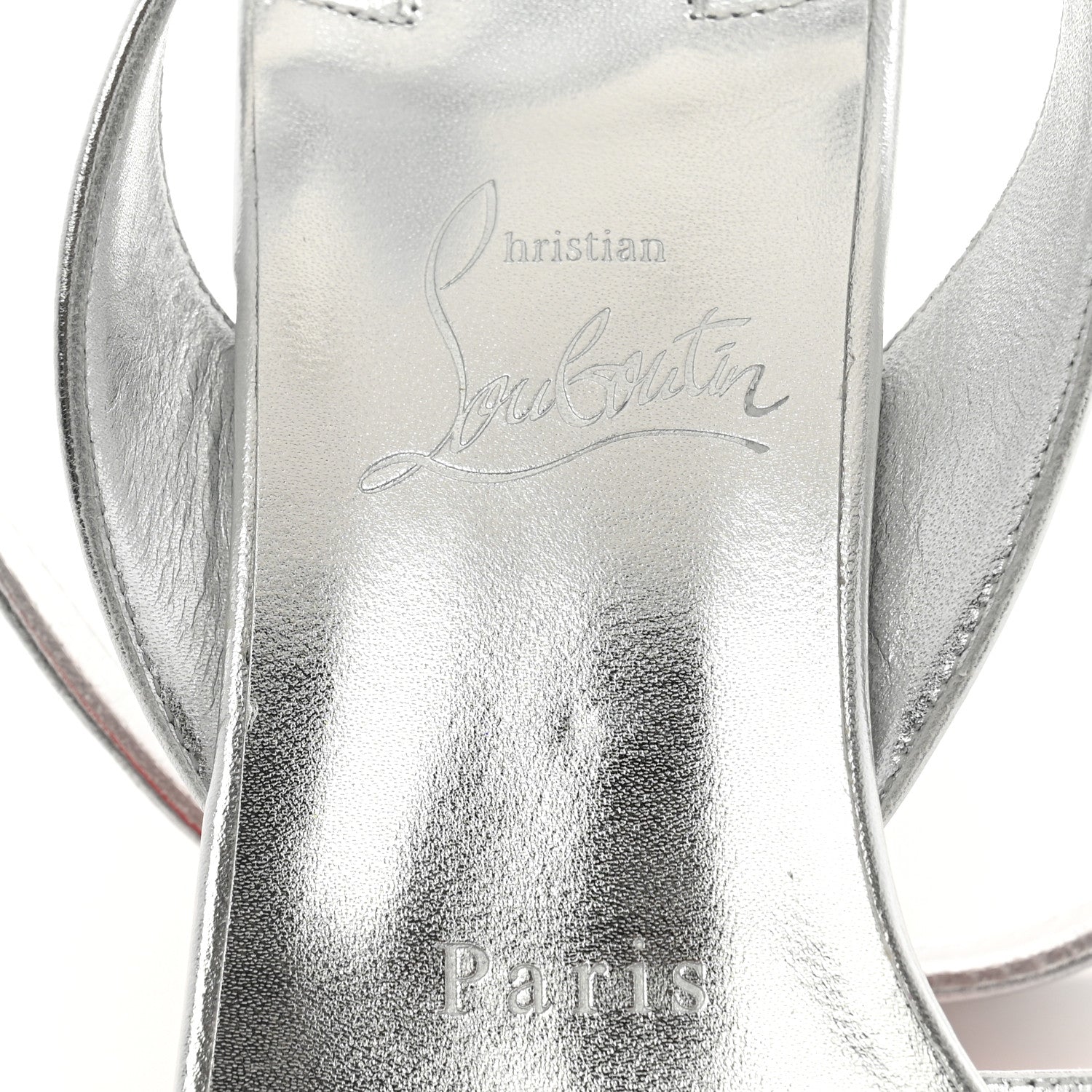 Christian Louboutin Kid Laminato Mariza 85 Sandals 40.5 Silver 7 of 9