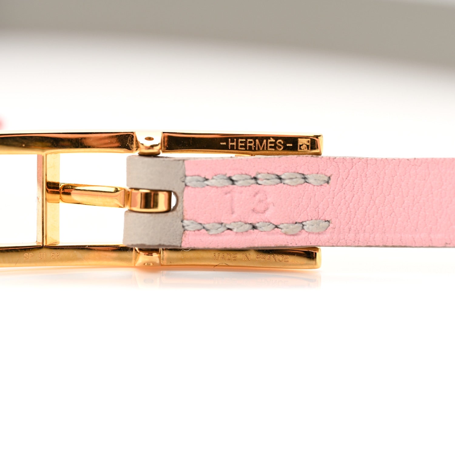 Hermes Swift Behapi Double Tour Bracelet T3 Rose Sakura Gris Perle 5 of 5
