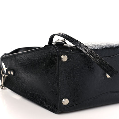 Balenciaga Agneau Arena Neo Classic Silver Hardware Medium Upside Down Tote Black 7 of 8