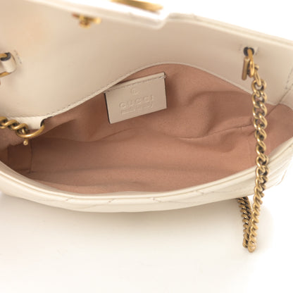 Gucci Calfskin Matelasse Super Mini GG Marmont Shoulder Bag White 5 of 11