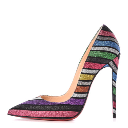 Christian Louboutin Suede Stripyglitter So Kate 120 Pumps 36.5 Multi 1 of 8