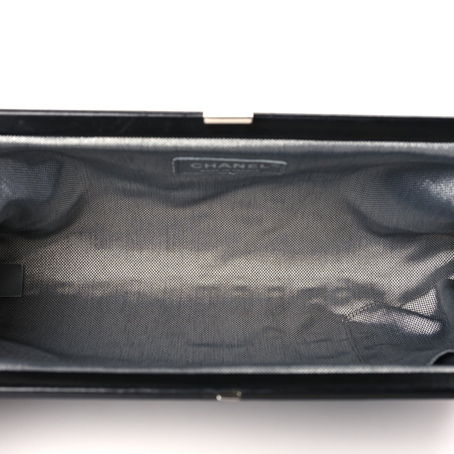 Chanel Lambskin Vertical Quilted Mademoiselle Clutch Black 5 of 9