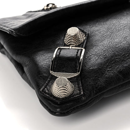 Balenciaga Agneau Giant 21 Silver Hardware Envelope Clutch Black 9 of 10