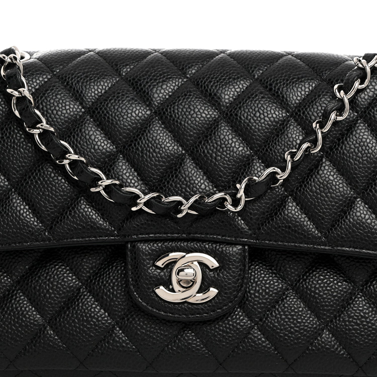 Chanel Caviar Quilted Medium Double Flap Black 8 of 11