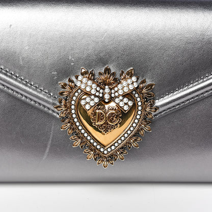 Dolce & Gabbana Metallic Agnello Vitello Devotion Belt Bag 95 38 Argento Scuro 11 of 11