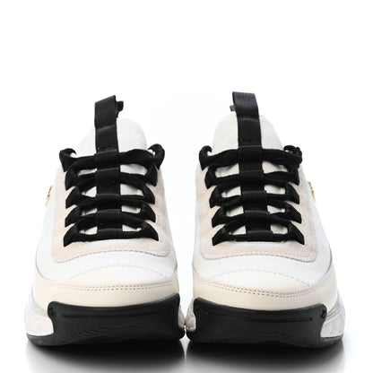 Chanel Velvet Calfskin Mixed Fibers CC Sneakers 37.5 Ivory Black 2 of 4
