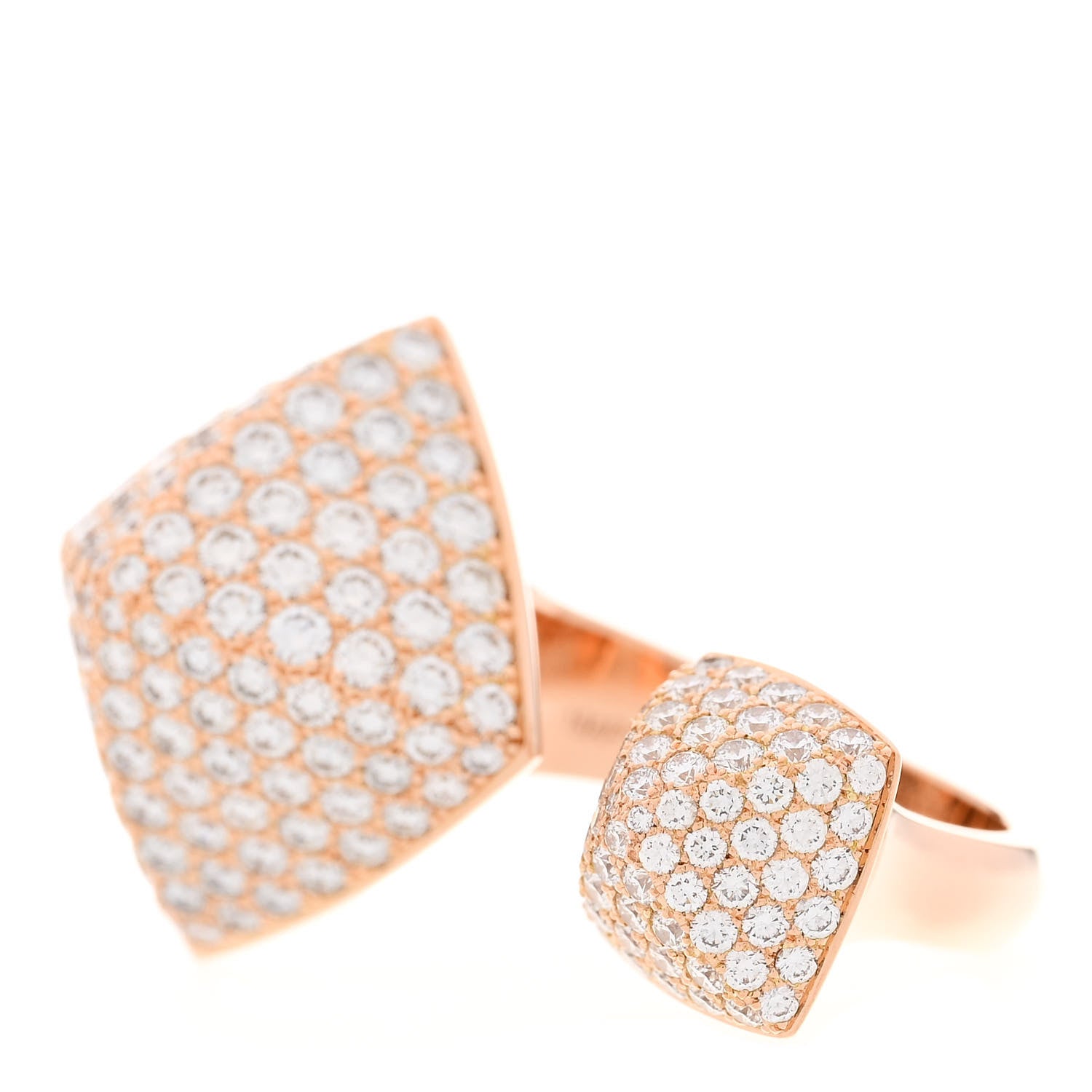 Hermes 18K Rose Gold Diamond Collier de Chien Rock Pave Ring 54 7 1 of 8