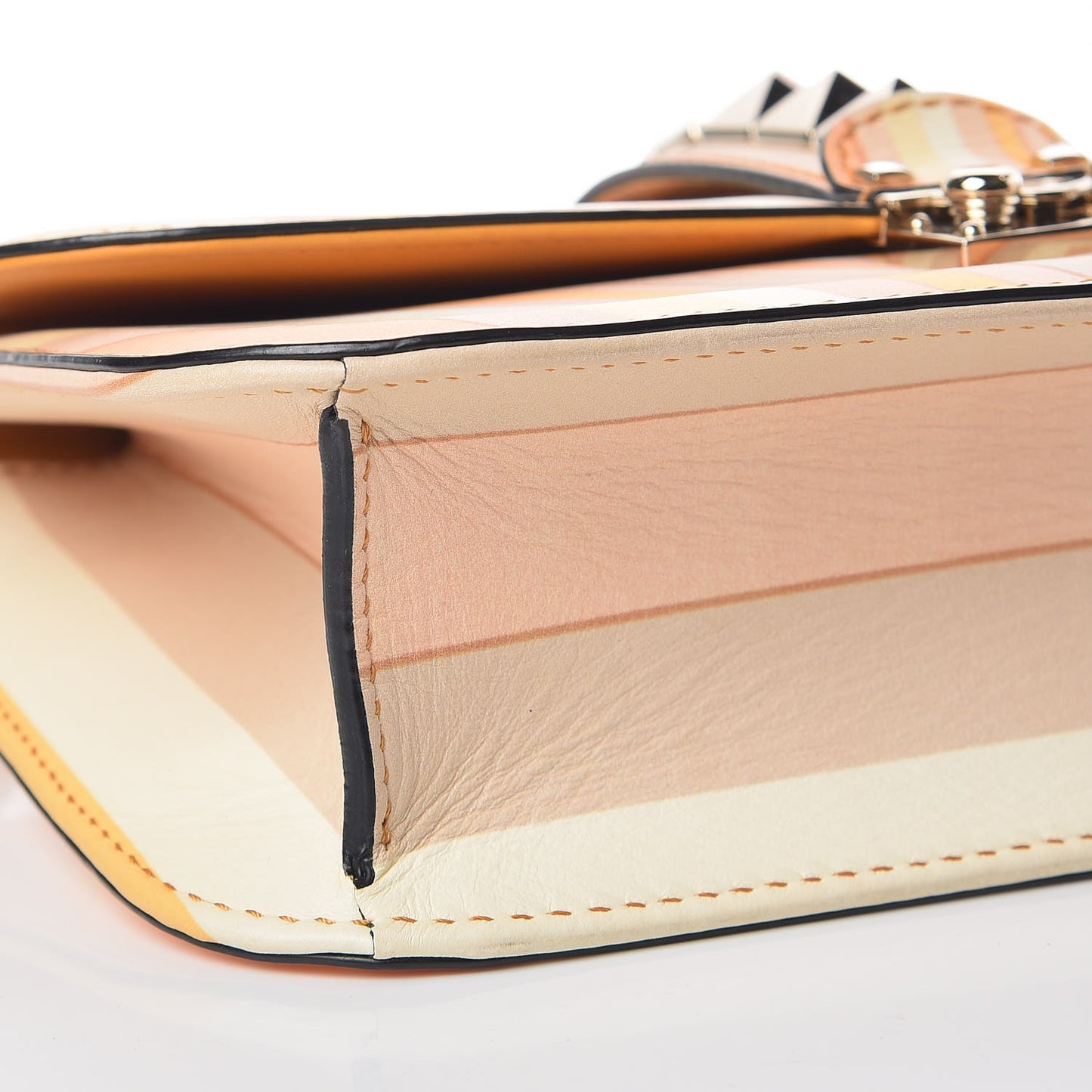 Vitello Native Couture 1975 Medium Glam Lock Rockstud Flap Mandarin Sorbet