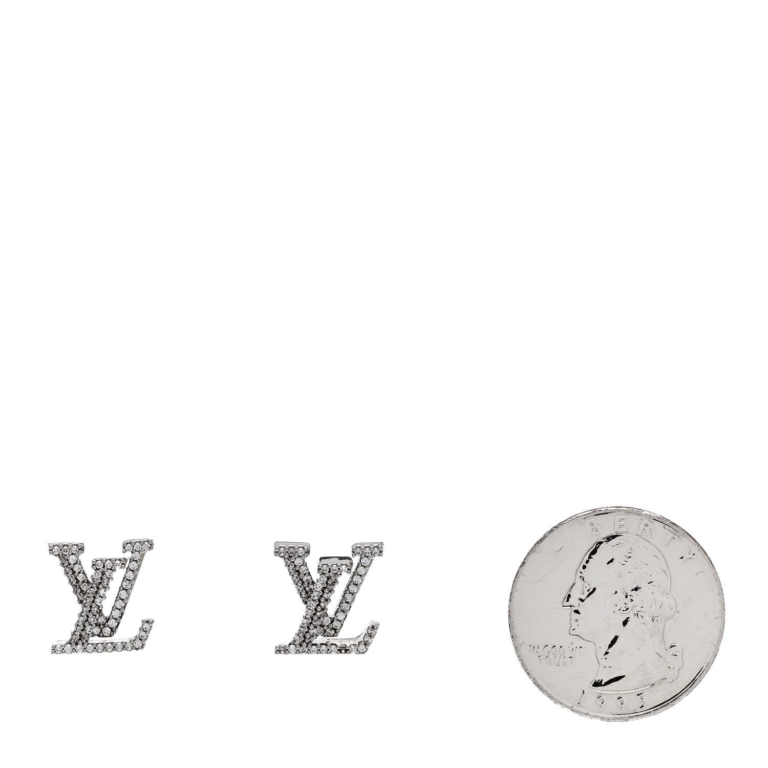 Louis Vuitton Crystal LV Iconic Earrings Silver 2 of 6