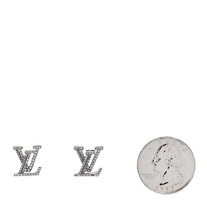 Louis Vuitton Crystal LV Iconic Earrings Silver 2 of 6
