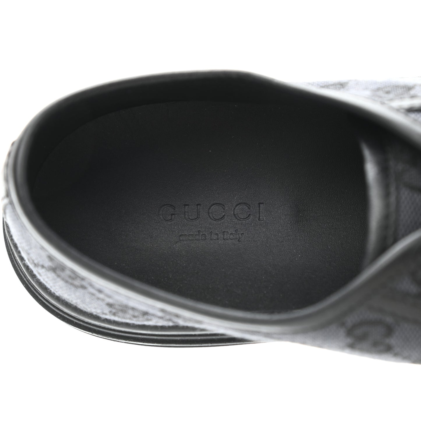 GG Monogram Calfskin Womens Low Top Sneakers 38.5 Piombo Black