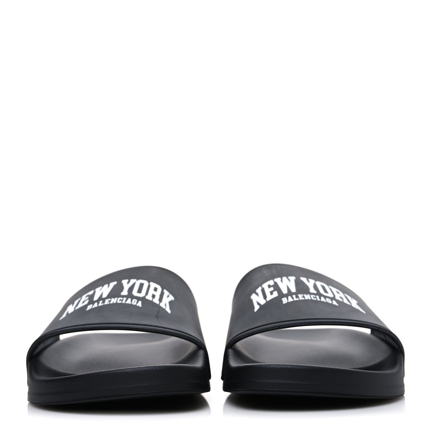 Balenciaga Rubber New York Womens Pool Slide Sandals 39 Black 3 of 10